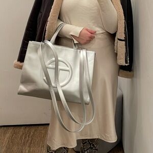 Silver Medium Telfar Bag